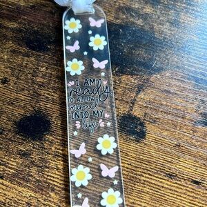 Floral and Butterfly Bookmark with Inspirational Quote
